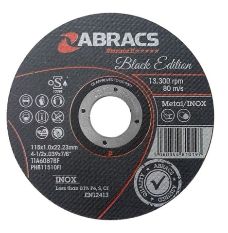 Abrasive Flat INOX Extra Thin Cutting Discs Black Edition